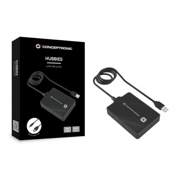 Conceptronic HUBBIES11B laptop dock & poortreplicator USB 3.2 Gen 1 (3.1 Gen 1) Type-A Zwart - Afbeelding 3