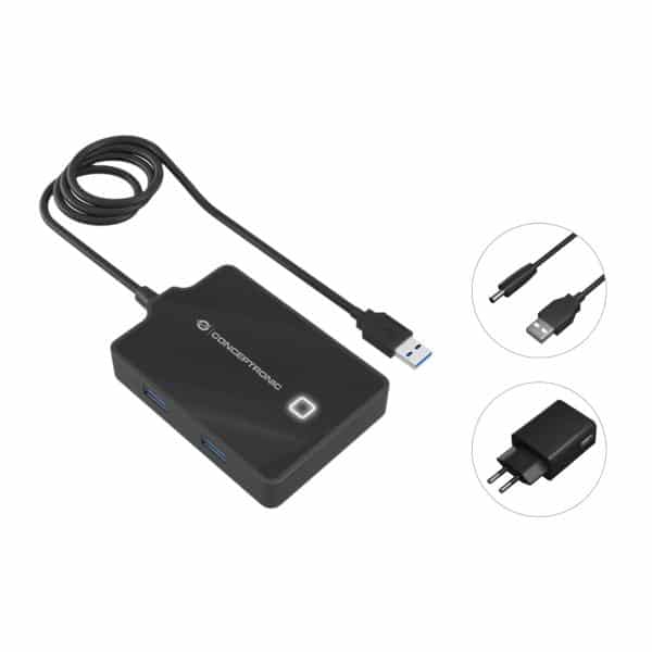 Conceptronic HUBBIES11BP laptop dock & poortreplicator USB 3.2 Gen 1 (3.1 Gen 1) Type-A Zwart - Afbeelding 2