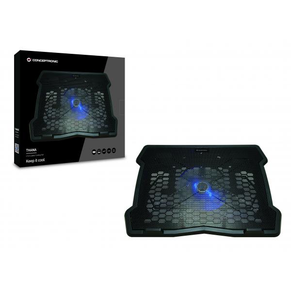 Conceptronic THANA05B laptop cooling pad 39,6 cm (15.6") Zwart - Afbeelding 4