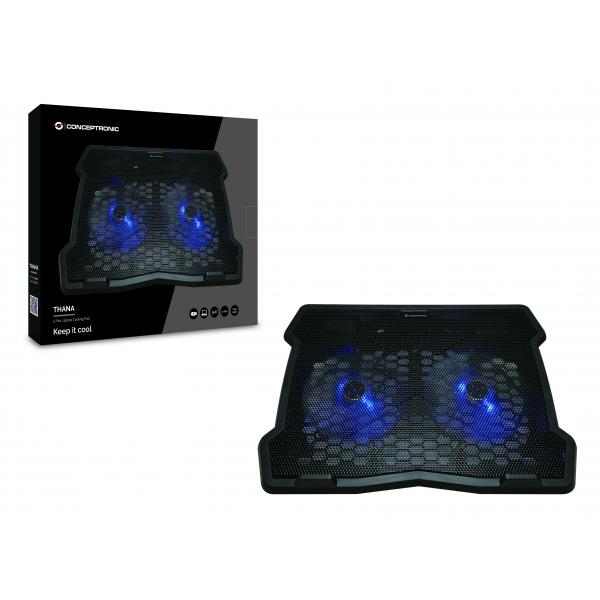 Conceptronic THANA06B laptop cooling pad 39,6 cm (15.6") Zwart - Afbeelding 3