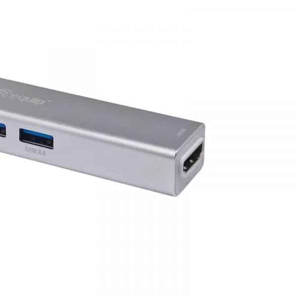 Equip USB-C 5 in 1 multifunctionele adapter, HDMI, USB 3.2 Gen 1, TF/Micro SD - Afbeelding 2