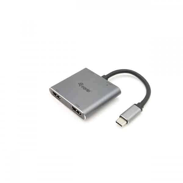 Equip USB-C 4 in 1 dubbele HDMI-adapter, USB 3.0, 100W USB PD - Afbeelding 2