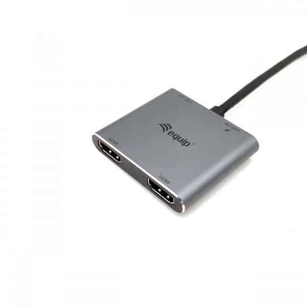 Equip USB-C 4 in 1 dubbele HDMI-adapter, USB 3.0, 100W USB PD - Afbeelding 5