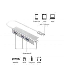 Equip 128958 interface hub USB 3.2 Gen 1 (3.1 Gen 1) Type-C 5000 Mbit/s Zilver - Afbeelding 4