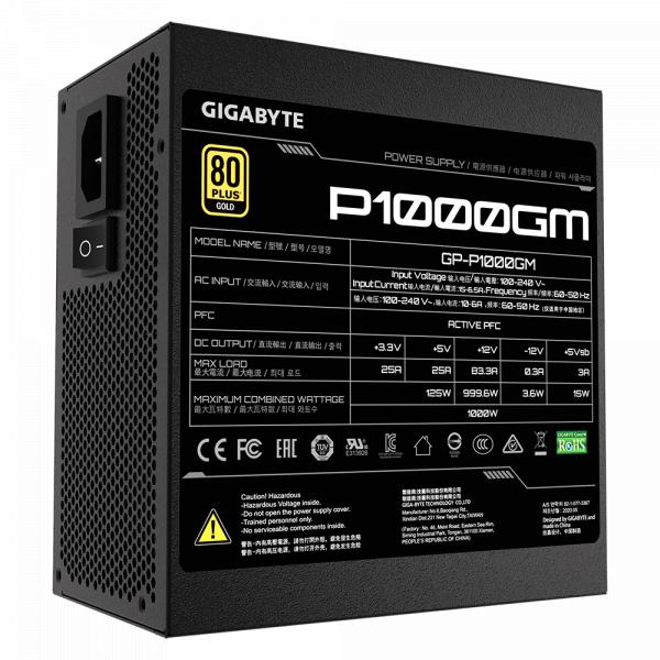 GIGABYTE UD1000GM power supply unit 1000 W 20+4 pin ATX ATX Zwart - Afbeelding 6