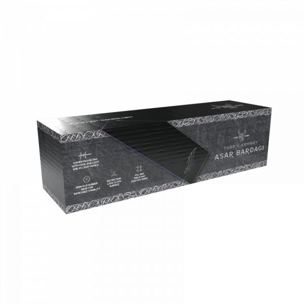 L33T Gaming 160406 Asar Bardagi XXL RGB Gaming mousepad, Fast surface. 920 x 294 x 3 mm, Black - Afbeelding 4