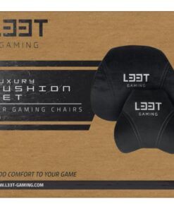 L33T Gaming 160382 Luxury Gaming Chair Cushion Set, Memory Foam, Velvet, Ultra-soft, Black - Afbeelding 3