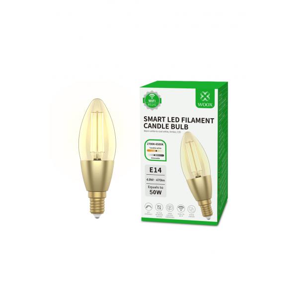 WOOX R5141 Smart Candle C37 Filament LED Bulb, Wi-FI, E14, 4.9W, 470 lm, Warm White 2700K - Afbeelding 4