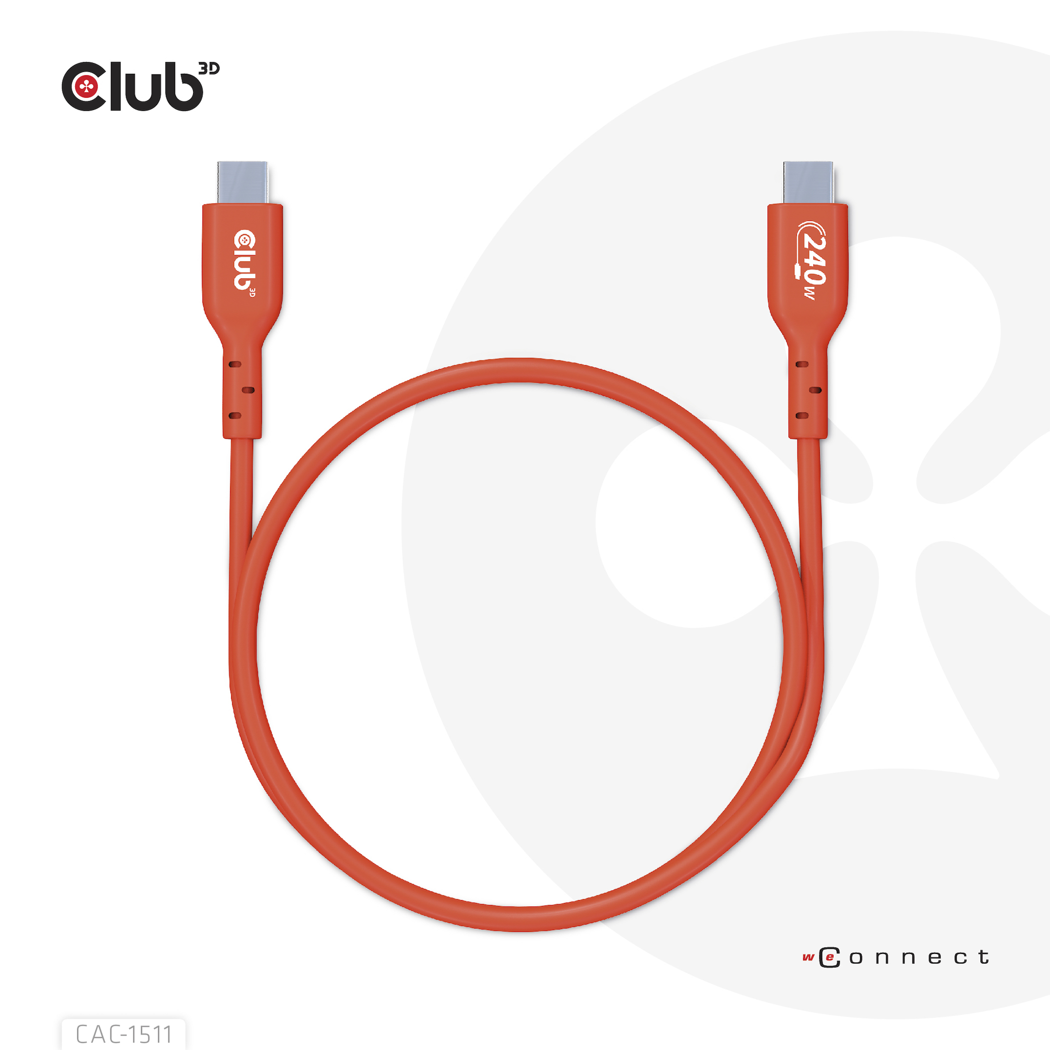CLUB3D USB2 Type-C Bi-Directional USB-IF Certified Cable Data 480Mb, PD 240W(48V/5A) EPR M/M 1m / 3.23 ft - Afbeelding 3