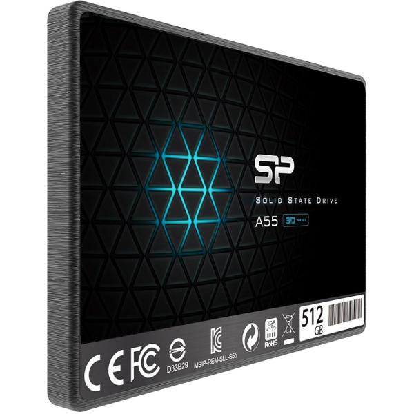 Silicon Power SP512GBSS3A55S25 Ace A55 SSD, 512GB, 7mm 2.5inch, 3D NAND, SLC Cache - Afbeelding 2