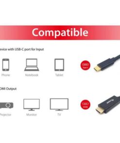 Equip 13341307101 USB-C to HDMI Cable, M/M, 3 m, 4K/30Hz, Straight - Afbeelding 8