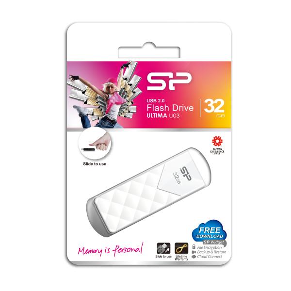Silicon Power SP032GBUF2U03V1W Ultima U03, 32 GB, USB Type-A, 2.0, Slide, 13 g, White - Afbeelding 5