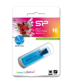 Silicon Power SP016GBUF2101V1B Helios 101, 16 GB, USB Type-A, 2.0, Cap, 10 g, Blue