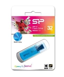 Silicon Power SP032GBUF2101V1B Helios 101, 32 GB, USB Type-A, 2.0, Cap, 10 g, Blue