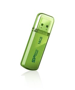 Silicon Power SP016GBUF2101V1N Helios 101, 16 GB, USB Type-A, 2.0, Cap, 10 g, Green