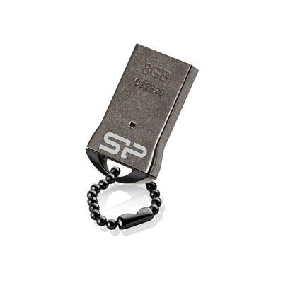 Silicon Power SP008GBUF2T01V1K 8GB Touch T01, 8 GB, USB Type-A, 2.0, Capless, 2.6 g, Black