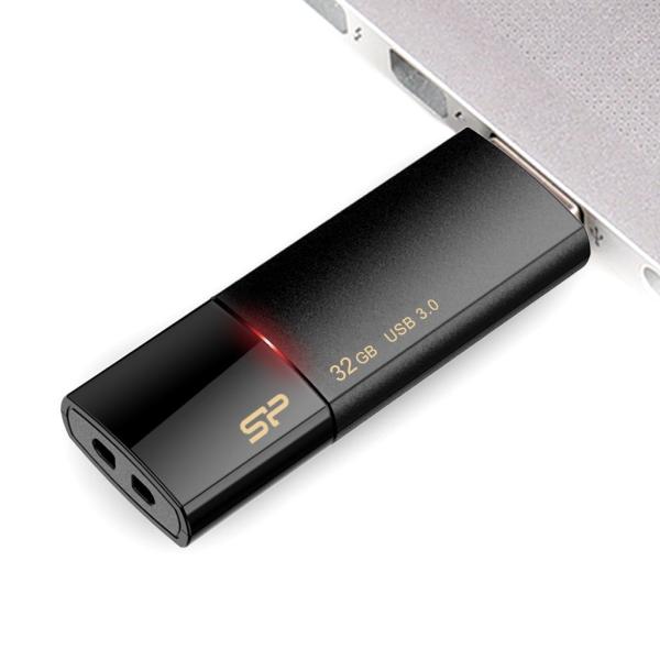 Silicon Power SP032GBUF3B05V1K Blaze B05, 32 GB, USB Type-A, 3.2 Gen 1, Slide, 9.2 g, Black - Afbeelding 4