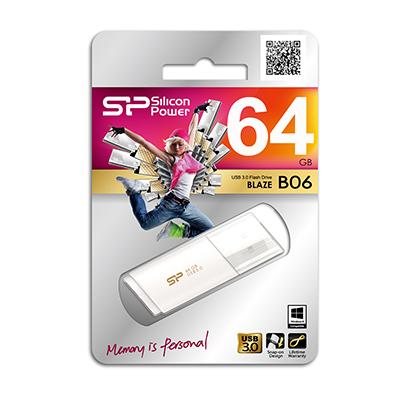 Silicon Power SP064GBUF3B06V1W Blaze U06 64GB, 64 GB, USB Type-A, 3.2 Gen 1, Cap, 9 g, White - Afbeelding 2