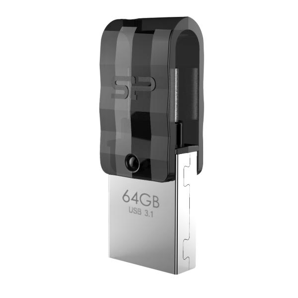 Silicon Power SP064GBUC3C31V1K Mobile C31, 64 GB, USB Type-A / USB Type-C, 3.2 Gen 1, Swivel, Black - Afbeelding 2
