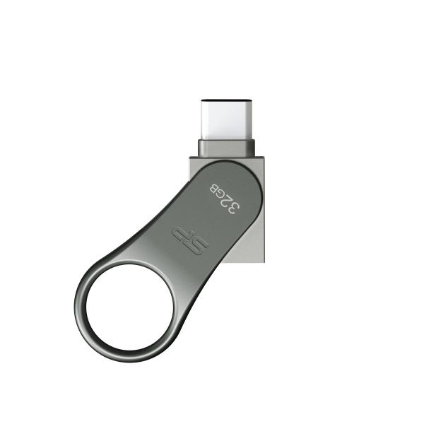 Silicon Power SP032GBUC3C80V1S Mobile C80, 32 GB, USB Type-A / USB Type-C, 3.2 Gen 1, Capless, Titan - Afbeelding 3