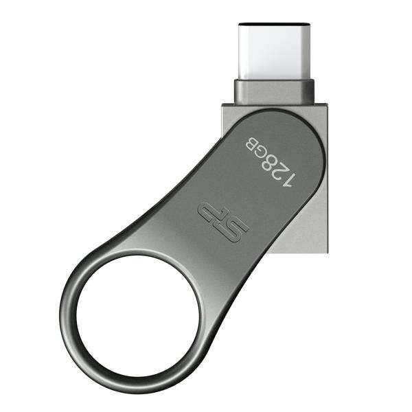 Silicon Power SP128GBUC3C80V1S Mobile C80, 128 GB, USB Type-A / USB Type-C, 3.2 Gen 1, Swivel,Titan - Afbeelding 2