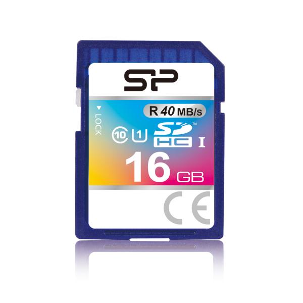 Silicon Power SP016GBSDH010V10 SDHC, 16 GB, Class 10, 40/ 10MB/s, Blue