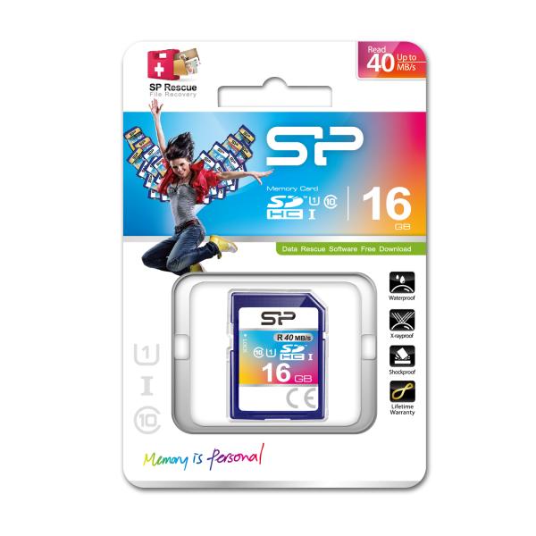 Silicon Power SP016GBSDH010V10 SDHC, 16 GB, Class 10, 40/ 10MB/s, Blue - Afbeelding 2