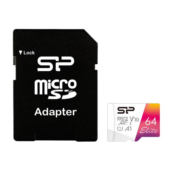 Silicon Power SP064GBSTXBV1V20SP Elite, MicroSDXC, 64GB, Class 10, UHS-I, 100 MB/s, Class 1 (U1) V10 - Afbeelding 2