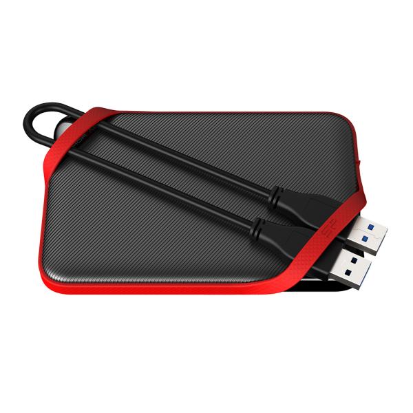 Silicon Power SP020TBPHD62SS3K Armor A62, 2 TB, 2.5", USB 3.2 Gen 1, Shockproof, Black/ Red - Afbeelding 3