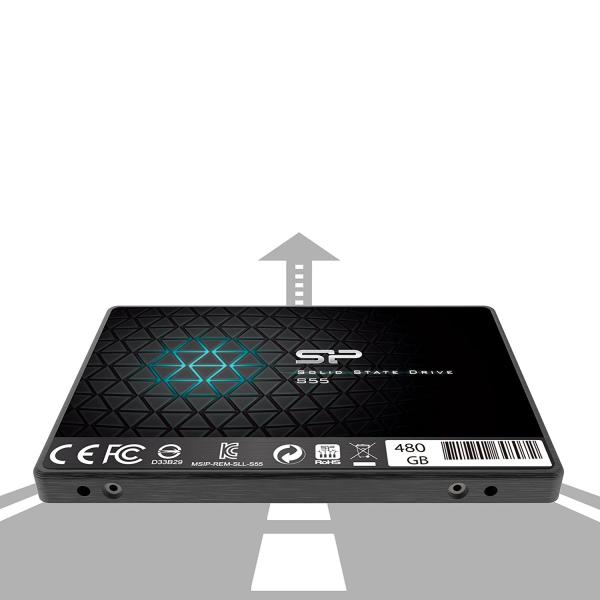 Silicon Power SP480GBSS3S55S25 Slim S55 SSD, 480 GB, 2.5", SATA3, 6 Gbit/s, SLC, 560/ 500 MB/s, Blue - Afbeelding 5