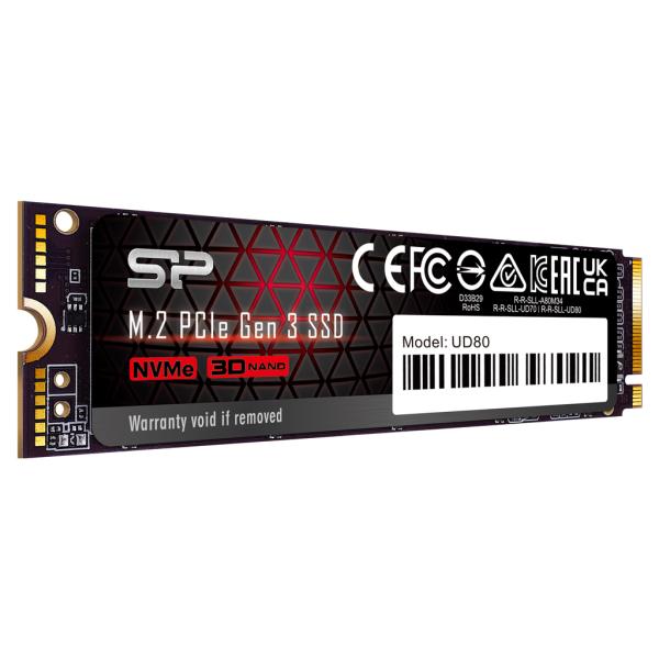 Silicon Power SP500GBP34UD8005 UD80 SSD, 500 GB, M.2, PCie Gen 3x4, 3400 MB/s, 3d NAND, SLC Cache