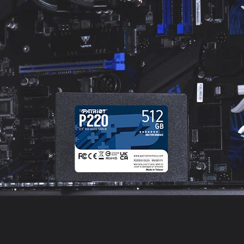 Patriot P220S512G25 P220 SSD, 512 GB, 2.5" SATA3, 6 Gbps - Afbeelding 4