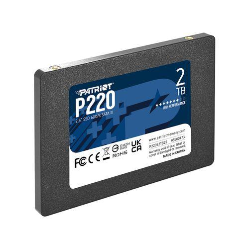 Patriot P220S2TB25 P220 SSD, 2TB, 2.5 inch, SATA3, 550/ 500 MB/s, Black - Afbeelding 2