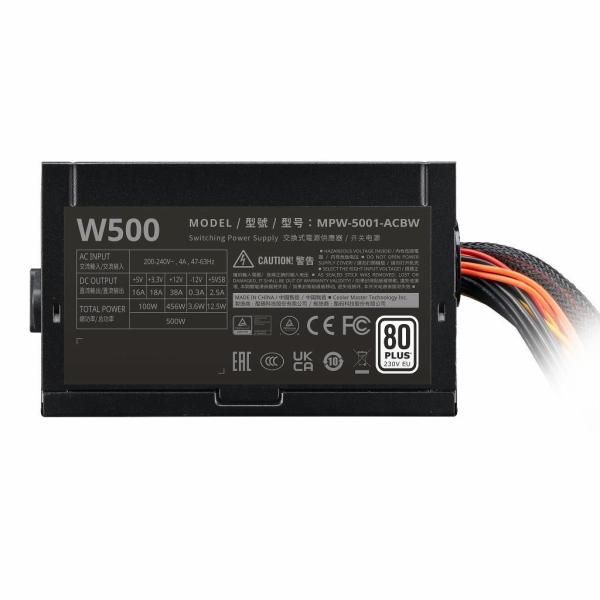 Cooler Master MPW-5001-ACBW-BE1 W500 Elite NEX 230V, ATX, 500W, Black - Afbeelding 4