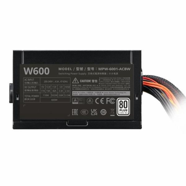 Cooler Master MPW-6001-ACBW-BE1 Elite NEX WHITE W600 230V, ATX, 600W, 120mm, Black - Afbeelding 4