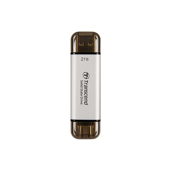 Transcend TS512GESD310S ESD310S External SSD, 512GB, USB 10Gbps, Type C/A, Silver, 1050 MB/s