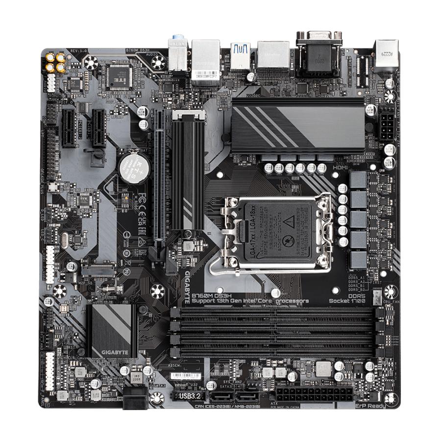 GIGABYTE B760M DS3H moederbord Intel B760 Express LGA 1700 micro ATX - Afbeelding 5