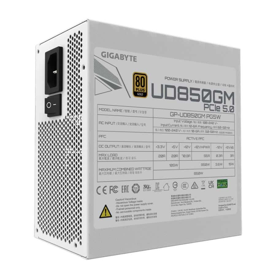 GIGABYTE UD850GM PG5W power supply unit 850 W 20+4 pin ATX Zwart - Afbeelding 3