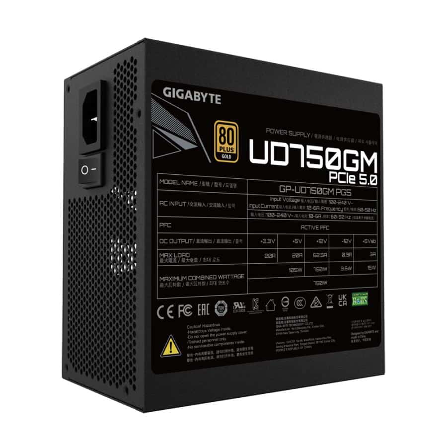 GIGABYTE UD750GM PG5 power supply unit 750 W 20+4 pin ATX Zwart - Afbeelding 3