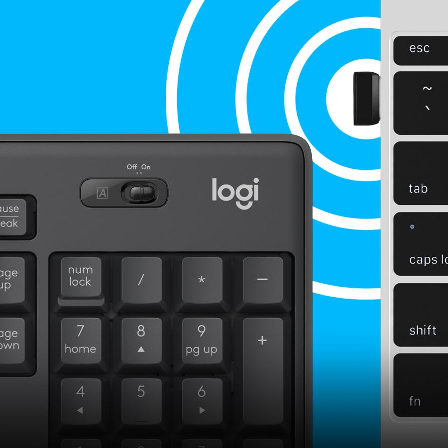 Logitech MK295 920-009800 Silent Wireless Combo, Full-size (100%) USB, QWERTY, Graphite, Mouse incl - Afbeelding 5