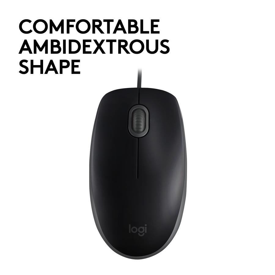 Logitech 910-005508 B110 Silent, Ambidextrous, Optical, USB Type-A, 1000 DPI, Black - Afbeelding 4