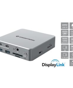 Conceptronic DONN25G laptop dock & poortreplicator Bedraad USB 3.2 Gen 2 (3.1 Gen 2) Type-C Zilver - Afbeelding 2
