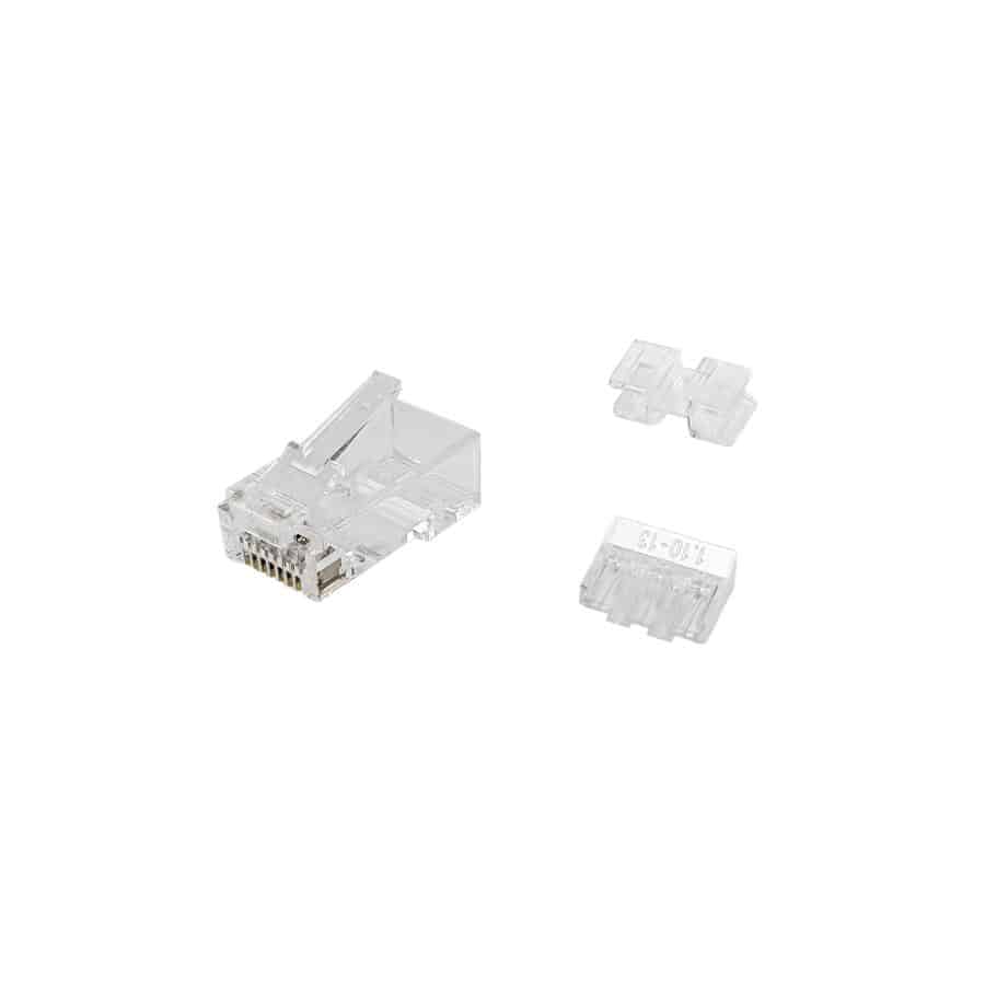 Equip 12114607101 Cat.6A RJ45 Plug, 100pcs/pack, Transparent, Male, Straight, Gold - Afbeelding 2