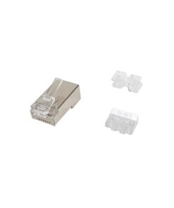 Equip 12114707101 Cat.6A RJ45 Shielded Plug, 100pcs/pack, Satin steel, Transparent, Male, Straight - Afbeelding 2