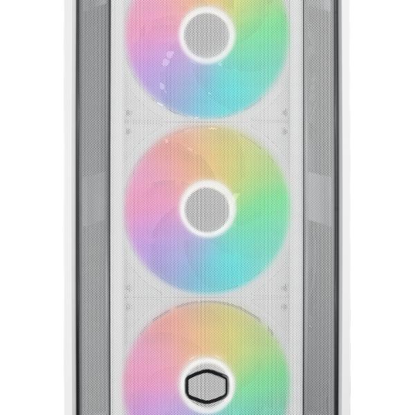 Cooler Master MB600-WGNN-S00 MasterBox 600 White, TG, eATX, 3x 140mm ARGB, 1x 120mm, USB3.2 Gen2 - Afbeelding 3