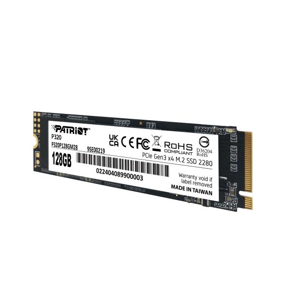 Patriot P320P128GM28 P320 PCIe M.2 INTERNAL SSD, 128GB, M.2 2280, PCIe Gen 3x4, 1600/ 1000 MB/s - Afbeelding 4