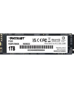 Patriot P320P1TBM28 P320 PCIe M.2 INTERNAL SSD, 1 TB, M.2 2280, PCIe Gen 3x4, 3000/2200 MB/s