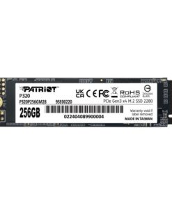 Patriot P320P256GM28 P320 PCIe M.2 INTERNAL SSD, 256 GB, M.2 2280, PCIe Gen 3x4, 2200/1200 MB/s