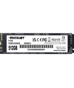 Patriot P320P512GM28 P320 PCIe M.2 INTERNAL SSD, 512 GB, M.2 2280, PCIe Gen 3x4, 3000/2200 MB/s