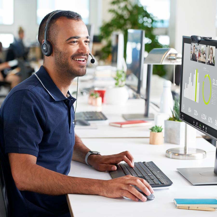Logitech 981-000593 H111 Stereo Headset, Wired, Office/Call center, 20 - 20000 Hz, Headset, Grey - Afbeelding 2